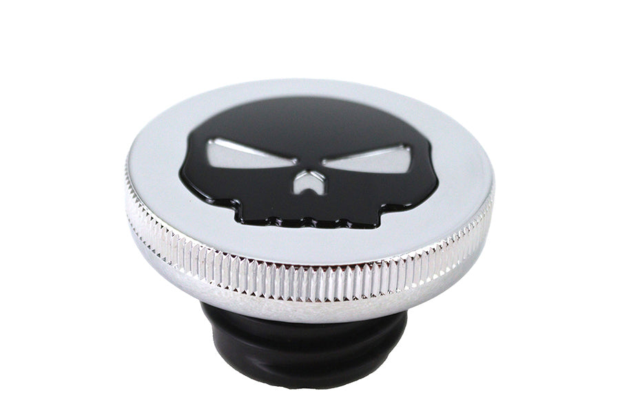 Harley Chrom Totenkopf Tankdeckel passend für 1996-UP FL, 1996-UP FLST, 1996-UP FXD,