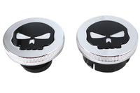 HARLEY Chrome Totenkopf-Stil belüfteter und Dummy-Tankdeckelsatz passend für 1996-UP FXST, 1996-UP FLST, 1996-UP