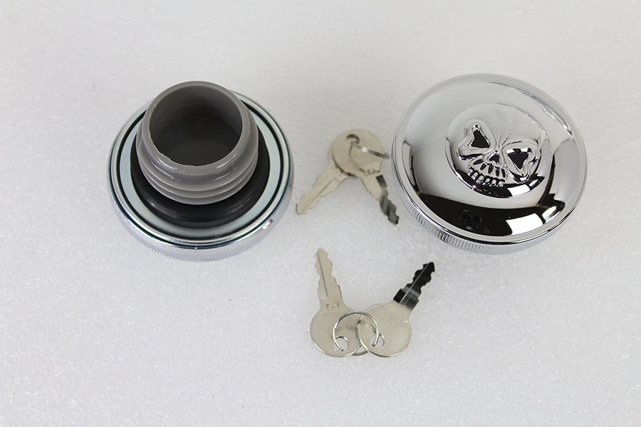 HARLEY Tankdeckel-Set mit Schlüssel, belüftet und unbelüftet, Chrom, passend für 1996-UP FXST,