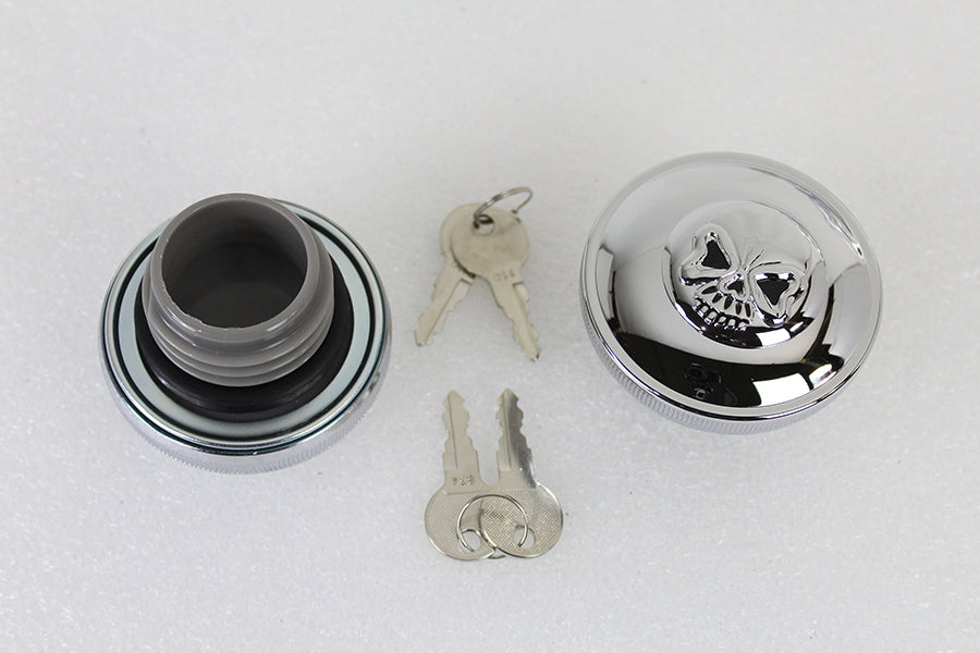 HARLEY Tankdeckel-Set mit Schlüssel, belüftet und unbelüftet, Chrom, passend für 1996-UP FXST,