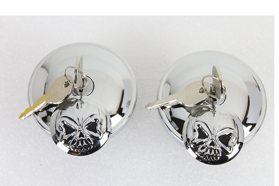 HARLEY Tankdeckel-Set mit Schlüssel, belüftet und unbelüftet, Chrom, passend für 1996-UP FXST,
