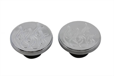 HARLEY Tankdeckel-Set „Flame Style“, belüftet und unbelüftet, passend für FXST 1984–1995, FLST 1986–1995, 1983–1