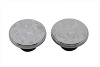 HARLEY Tankdeckel-Set „Flame Style“, belüftet und unbelüftet, passend für FXST 1984–1995, FLST 1986–1995, 1983–1