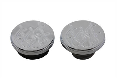 HARLEY Flammen-Style Tankdeckel-Set belüftet und unbelüftet, passend für 2000-2017 FXDWG, 2000-2017 FXST, 2000-