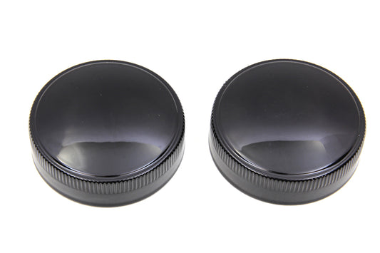 HARLEY Replica Eaton Vented Gas Cap Set Black fits 1936-1952 EL,