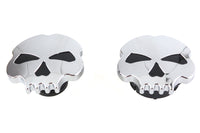HARLEY Skull Style Gas Cap Set Chrome fits 1999-2017 FLST,   1999-2017 FXST,   1999-2016 FXD,