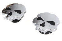 HARLEY Skull Style Gas Cap Set Chrome fits 1999-2017 FLST,   1999-2017 FXST,   1999-2016 FXD,