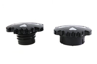 HARLEY Skull Style Gas Cap Set Black fits 1999-2017 FLST,   1999-2017 FXST,   1999-2016 FXD,