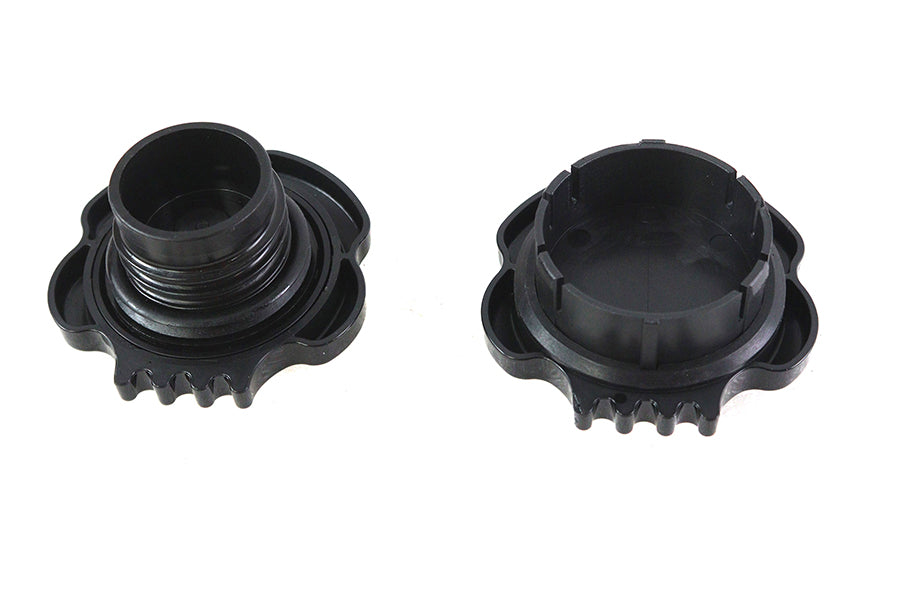 HARLEY Skull Style Gas Cap Set Black fits 1999-2017 FLST,   1999-2017 FXST,   1999-2016 FXD,