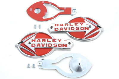 HARLEY Gas Tank Emblems with Red Lettering Fits 1959-1960 FL,