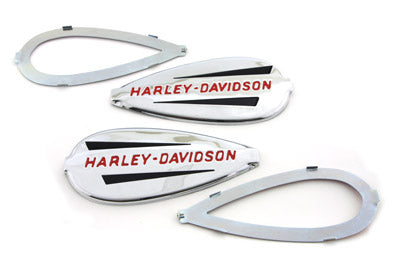 HARLEY Gas Tank Emblems with Red Lettering Fits 0-  All, models