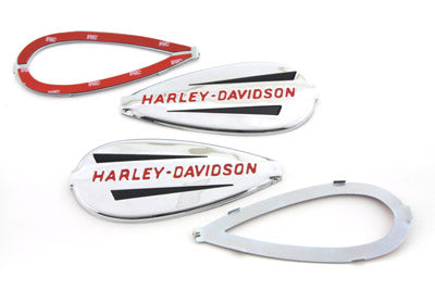 HARLEY Gas Tank Emblems with Red Lettering Fits 0-  All, models