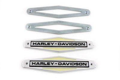 HARLEY Gastankembleme mit schwarzer Beschriftung Passend für 1966-1971 FL,