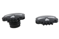HARLEY Skull Style Gas Cap Set Vented and Non-Vented Black fits 2018-UP FXST,   2018-UP FLST,