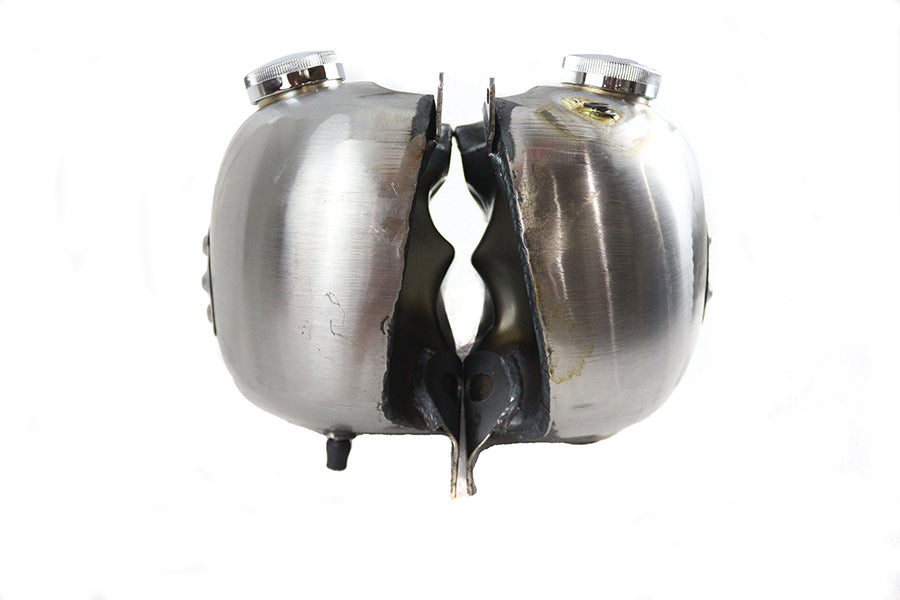 HARLEY 3.5 Gallon Bobbed Gas Tank Set fits 1957-1958 FL,