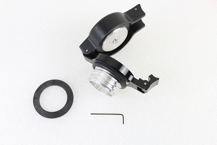 HARLEY Tankdeckel Klappbar Entlüftet Schwarz Passt für 1996-UP XL, 1996-UP FLST, 1996-2017 FXD, 1996-UP FXST