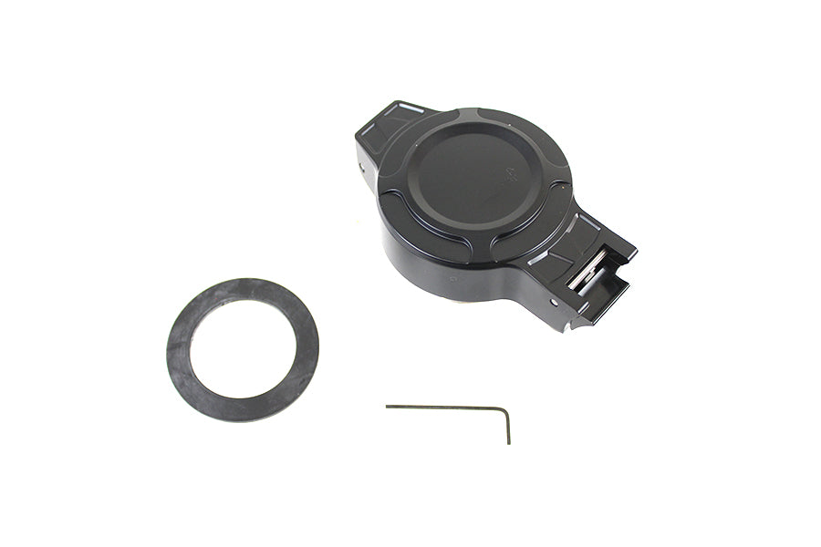 HARLEY Tankdeckel Klappbar Entlüftet Schwarz Passt für 1996-UP XL, 1996-UP FLST, 1996-2017 FXD, 1996-UP FXST