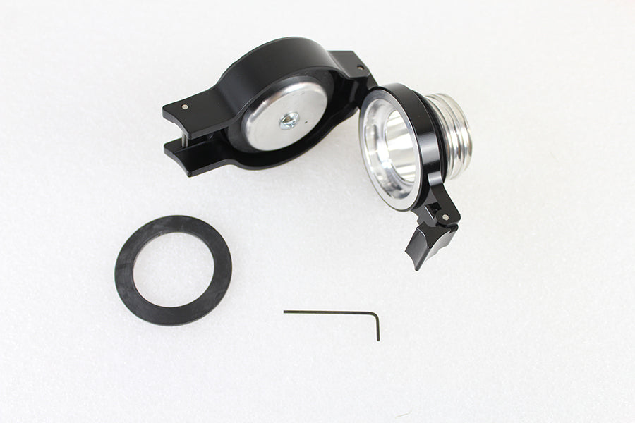 HARLEY Tankdeckel Klappbar Entlüftet Schwarz Passt für 1996-UP XL, 1996-UP FLST, 1996-2017 FXD, 1996-UP FXST