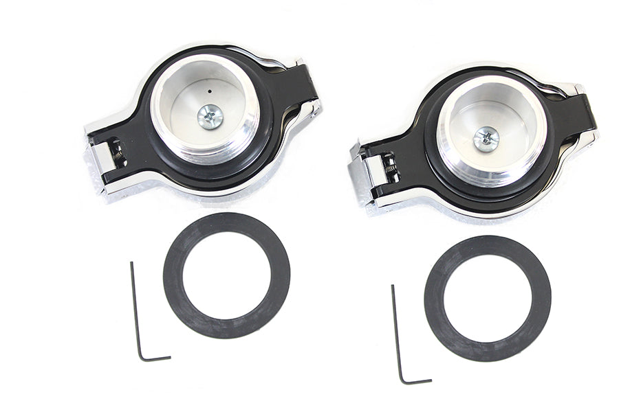 HARLEY Klapptankdeckel Set Chrom Passend für 1996-1999 FLST, 1996-1999 FXST,