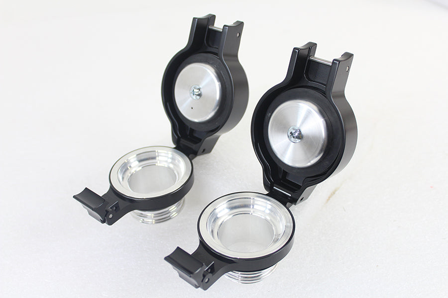 HARLEY Klapptankdeckel-Set Schwarz Passend für 1996-1999 FLST, 1996-1999 FXST,