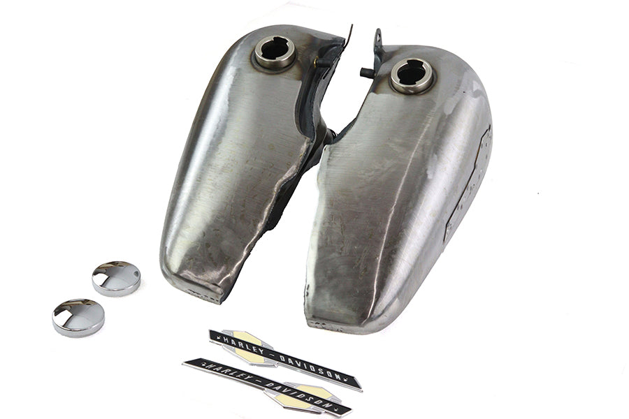 HARLEY Bobbed 5 Gallon Gas Tank Set with Emblems fits 1941-1984 FL,  1971-1984 FX,