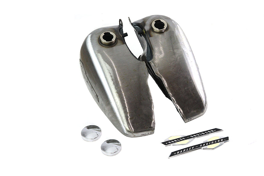 HARLEY Bobbed 5 Gallon Gas Tank Set with Emblems fits 1941-1984 FL,  1971-1984 FX,