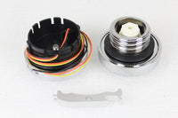 Harley Chrom LED Tankuhr- und Tankdeckel-Set im gerippten Design, passend für 1996-2017 FXST, 1996-2017 FLST,