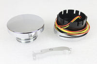 HARLEY Chrom LED Tankanzeige und Tankdeckel-Set, glatt, passend für 1996-2017 FXST, 1996-2017 FLST,