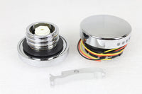 HARLEY Chrom LED Tankanzeige und Tankdeckel-Set, glatt, passend für 1996-2017 FXST, 1996-2017 FLST,
