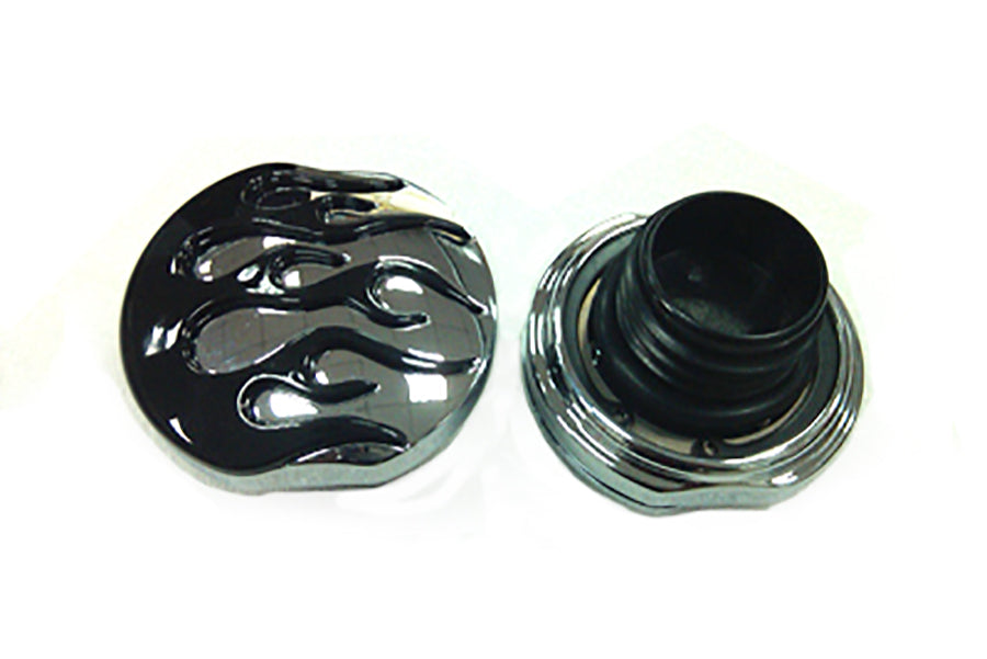 HARLEY Tankdeckel-Set, belüftet und unbelüftet, im Flammen-Stil, passend für 1983-1984 FL, 1984-1995 FXST, 1986-199