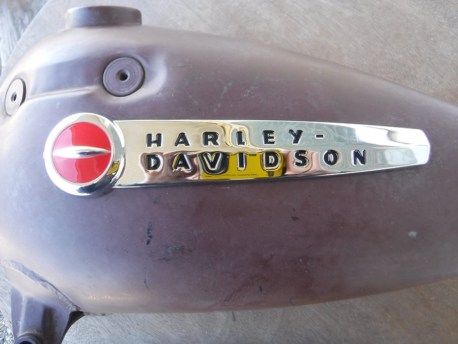 HARLEY Red Ball Gastank-Emblem-Set passend für 1947-1951 FL, 1947-1951 EL,