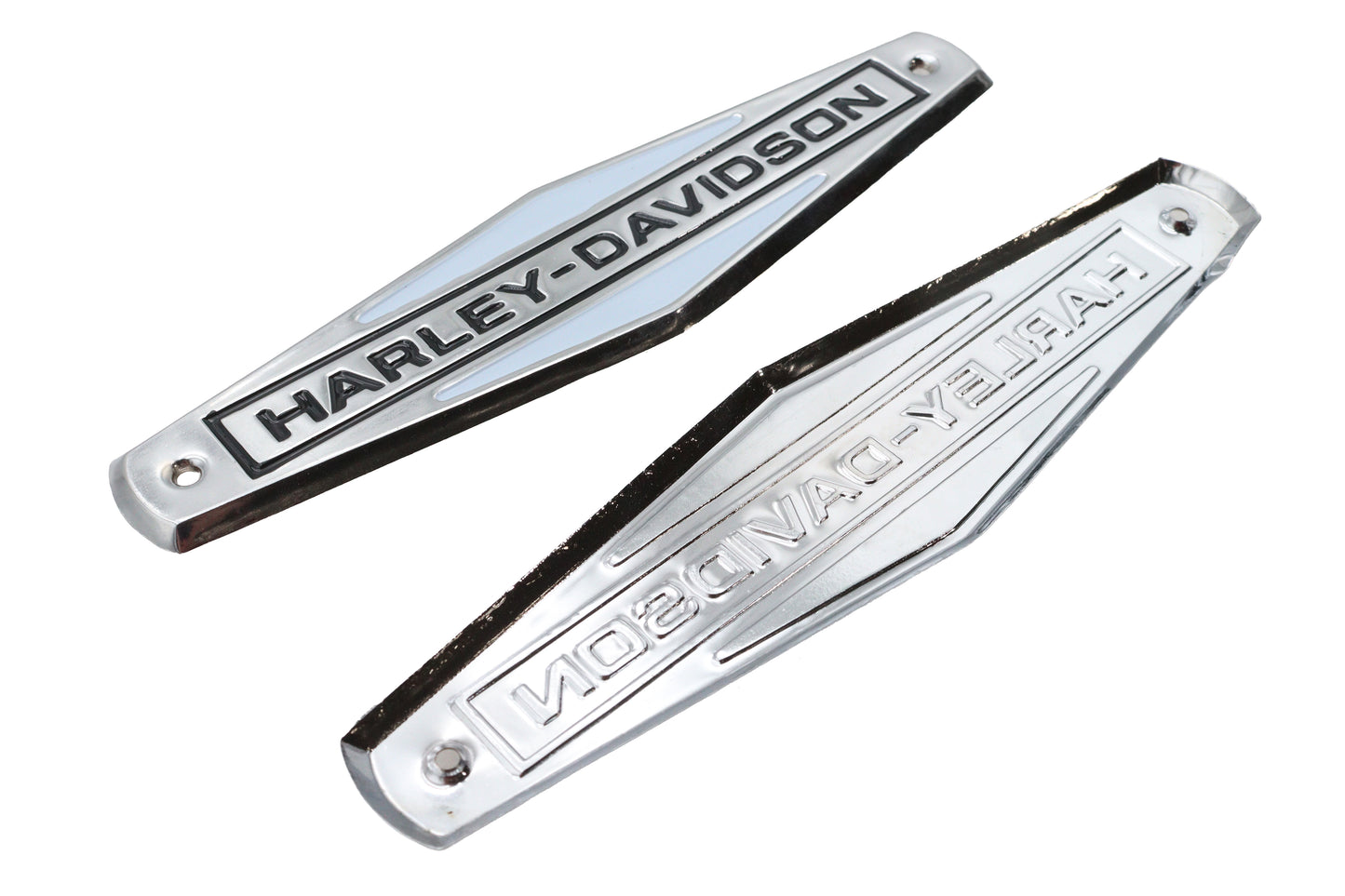 HARLEY Eagle Iron 1966-1972 Tankemblem-Set mit schwarzer Schrift Passend für 1966-1972 FL,