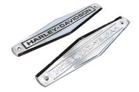 HARLEY Eagle Iron 1966-1972 Tankemblem-Set mit schwarzer Schrift Passend für 1966-1972 FL,