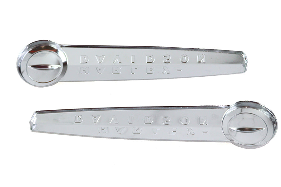 HARLEY OE Emblem-Set mit schwarzen Schriftzügen, passend für 1947–1950 FL,