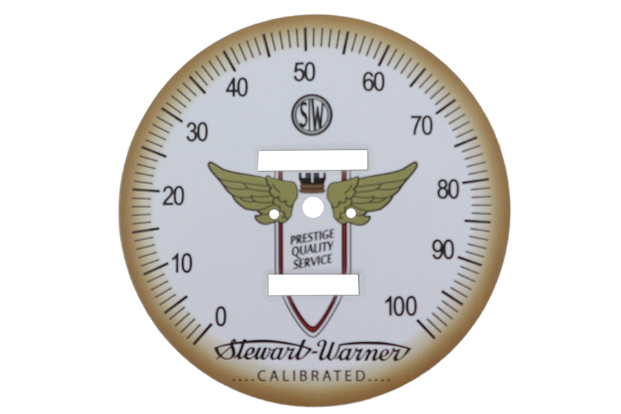 HARLEY White Tin Speedometer Face fits 0-  Custom,  0-  Custom,