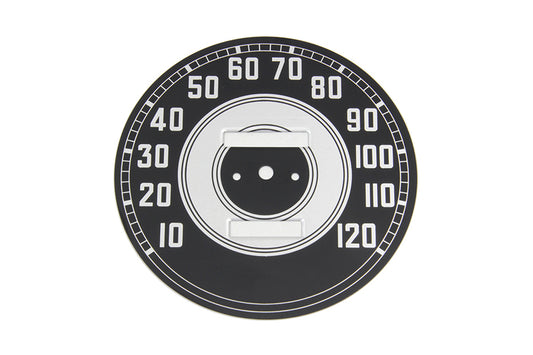 HARLEY Black Tin Speedometer Face Fits 0-  Custom, application for Aftermarket Speedometers