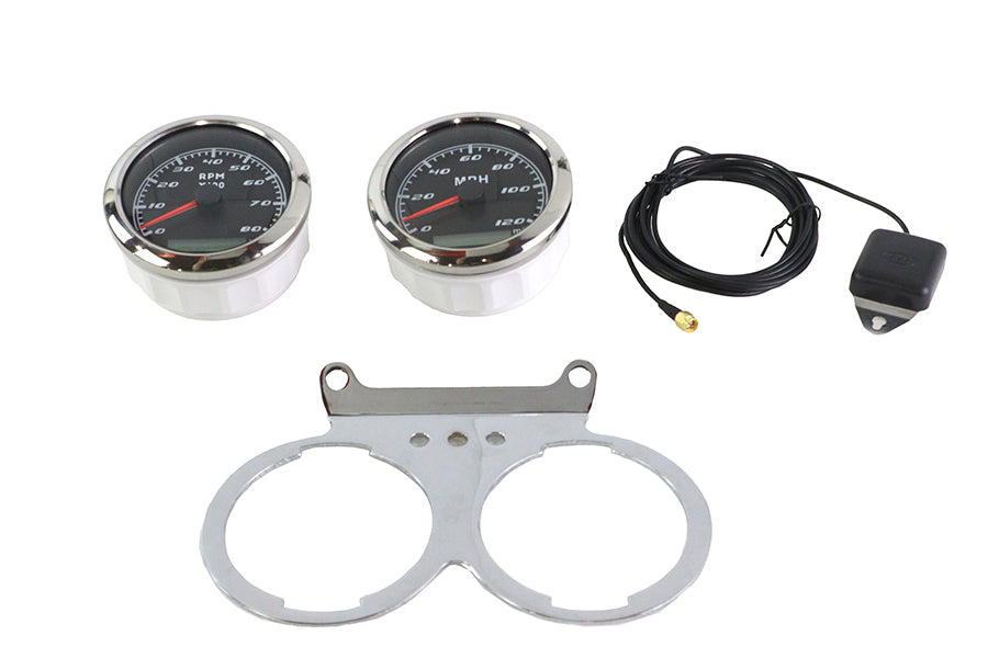 HARLEY 85mm GPS Tacho- und Drehzahlmesser-Kit Chrom Passend für 1991-2007 FXD, 1988-UP XL, 1991-2007