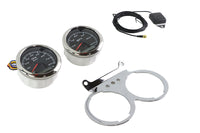 HARLEY 85mm GPS Tacho- und Drehzahlmesser-Kit Chrom Passend für 1991-2007 FXD, 1988-UP XL, 1991-2007