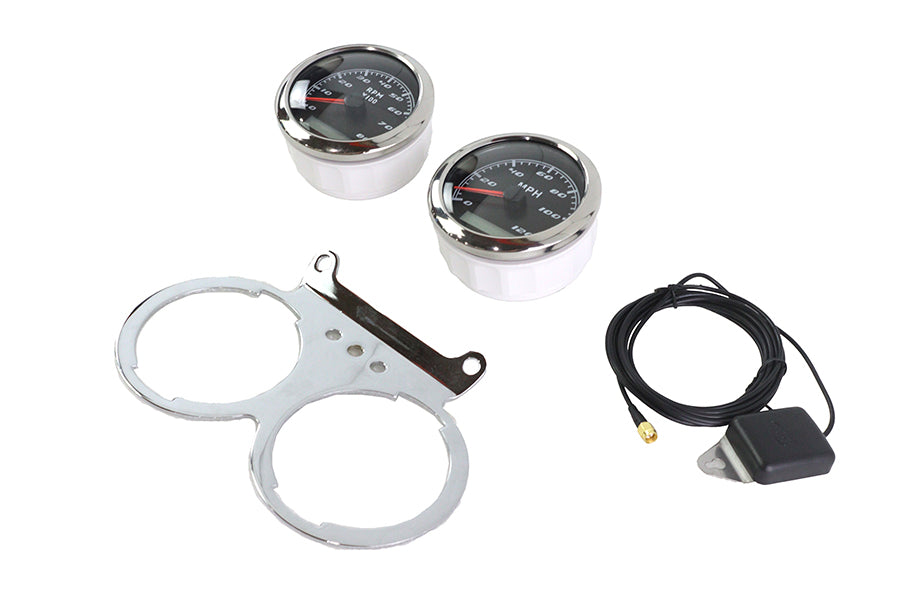 HARLEY 85mm GPS Tacho- und Drehzahlmesser-Kit Chrom Passend für 1991-2007 FXD, 1988-UP XL, 1991-2007