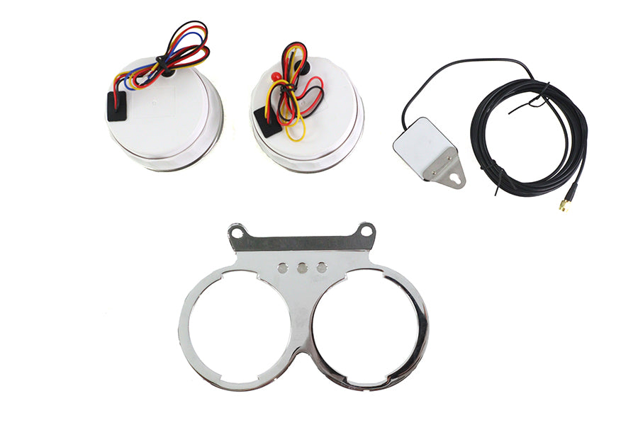 HARLEY 85mm GPS Tacho- und Drehzahlmesser-Kit Chrom Passend für 1991-2007 FXD, 1988-UP XL, 1991-2007