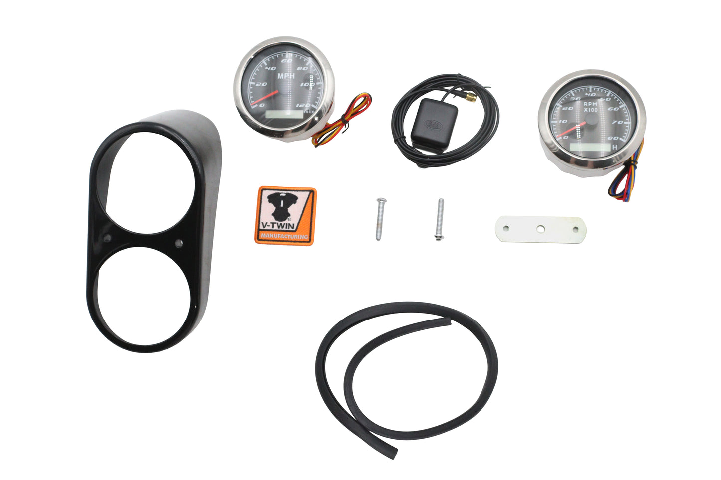 HARLEY GPS Speedometer and Tachometer Dash Kit Black Fits 1988-1994 FXR,   1978-1984 FXE,   1991-200