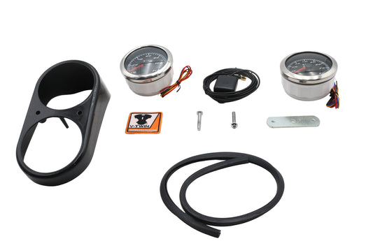 ハーレー GPS スピードメーター タコメーター ダッシュキット ブラック 1988-1994 FXR、1978-1984 FXE、1991-200