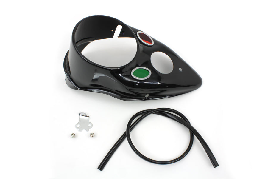 HARLEY Schwarzes Replica Cateye Armaturenbrett passt für 1939-1940 EL, 1941-1946 FL, 1939-1946 WL,