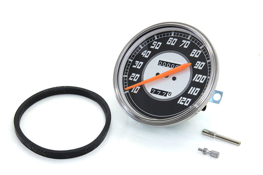 HARLEY Replica 2:1 Speedometer with Orange Needle fits 1941-1961 FL,   1936-1940 EL,   1936-1952 WL,   1938-1948 UL,