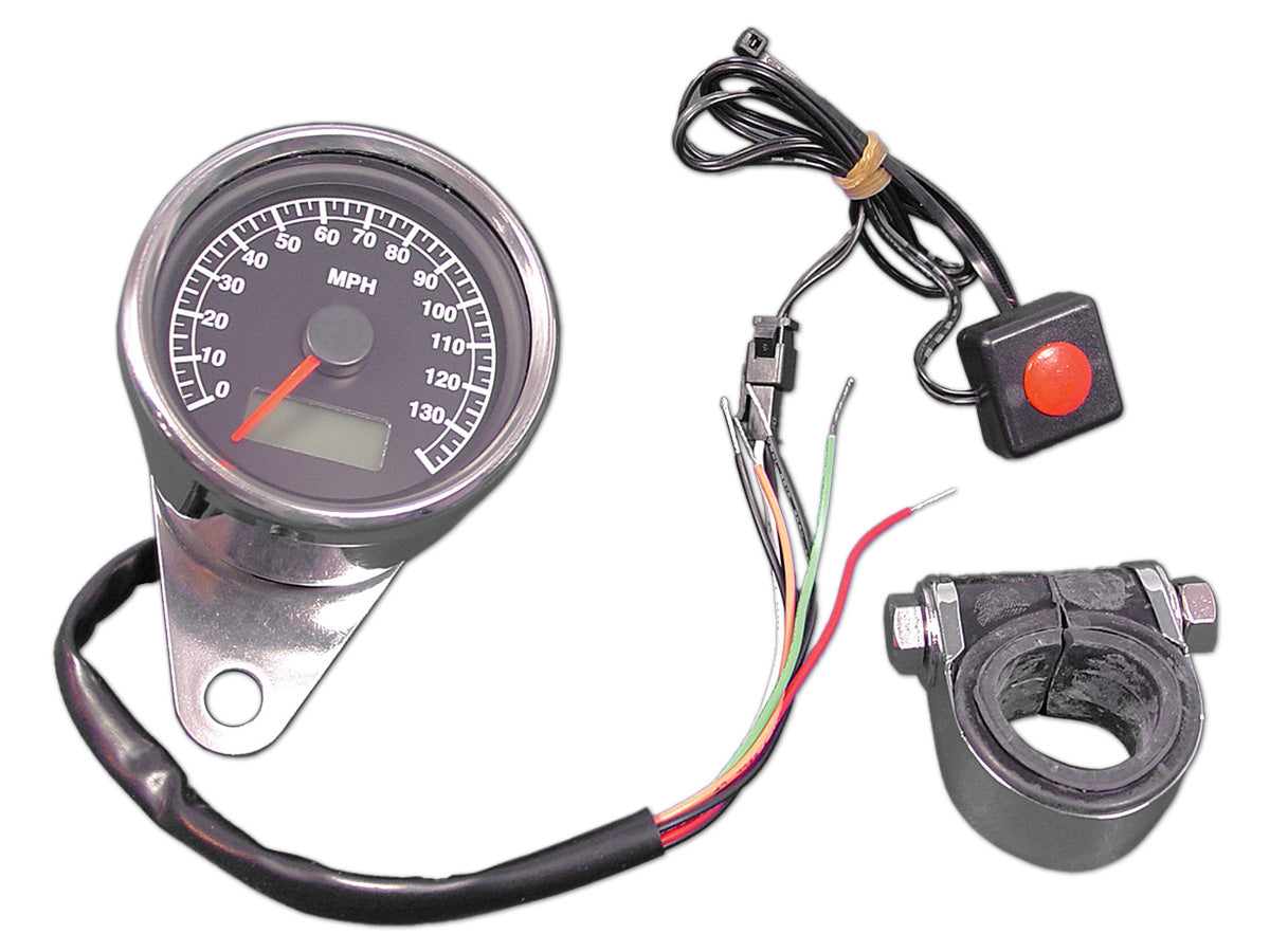 HARLEY 60mm Mini Elektro Tacho Passend 0- Custom, Anwendung mit elektronischem Tacho nach Serienart