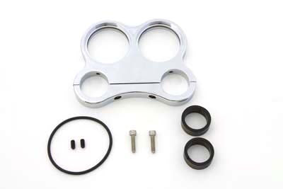 HARLEY Chrome Billet 48mm Dual Gauge Mount fits 0-  Custom, application 1 or 1-1/4" Handlebars"