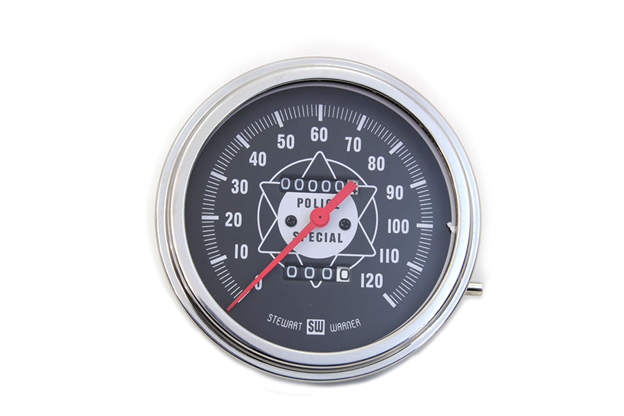 HARLEY Police Speedometer With Red Needle Fits 1968-1980 FL,   1968-1973 G,