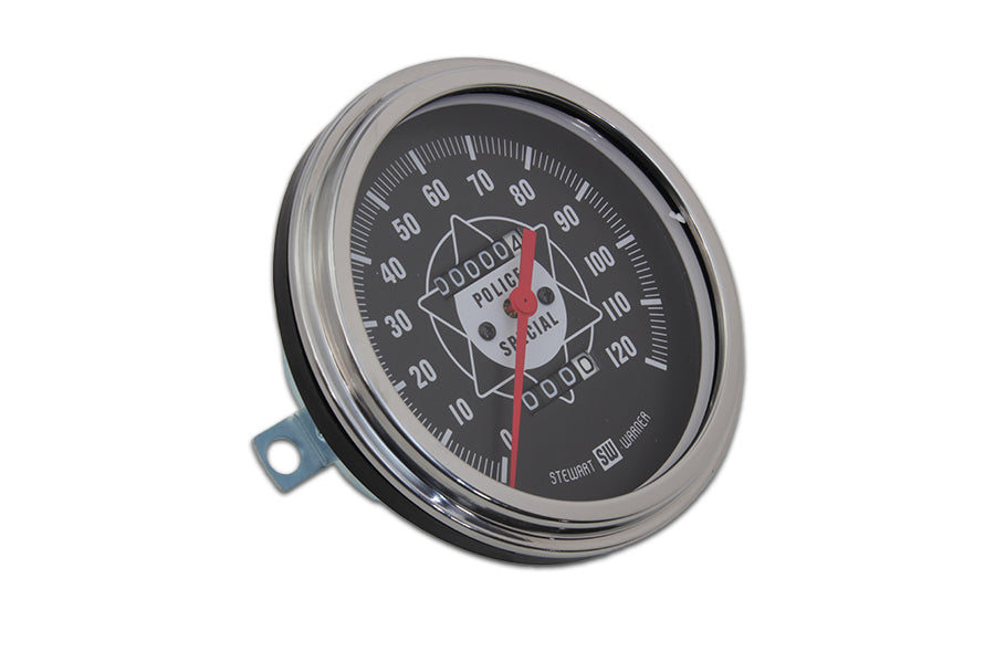 HARLEY Police Speedometer With Red Needle Fits 1968-1980 FL,   1968-1973 G,