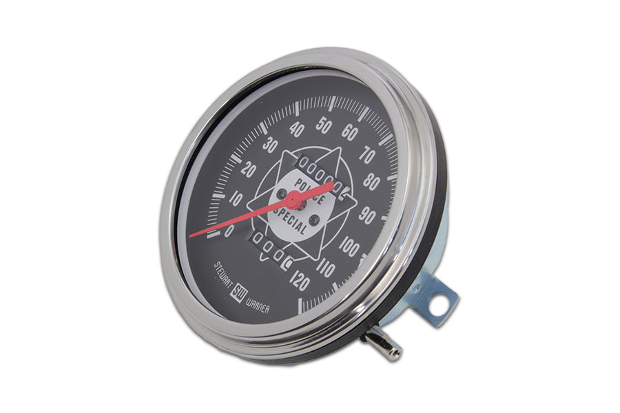 HARLEY Police Speedometer With Red Needle Fits 1968-1980 FL,   1968-1973 G,