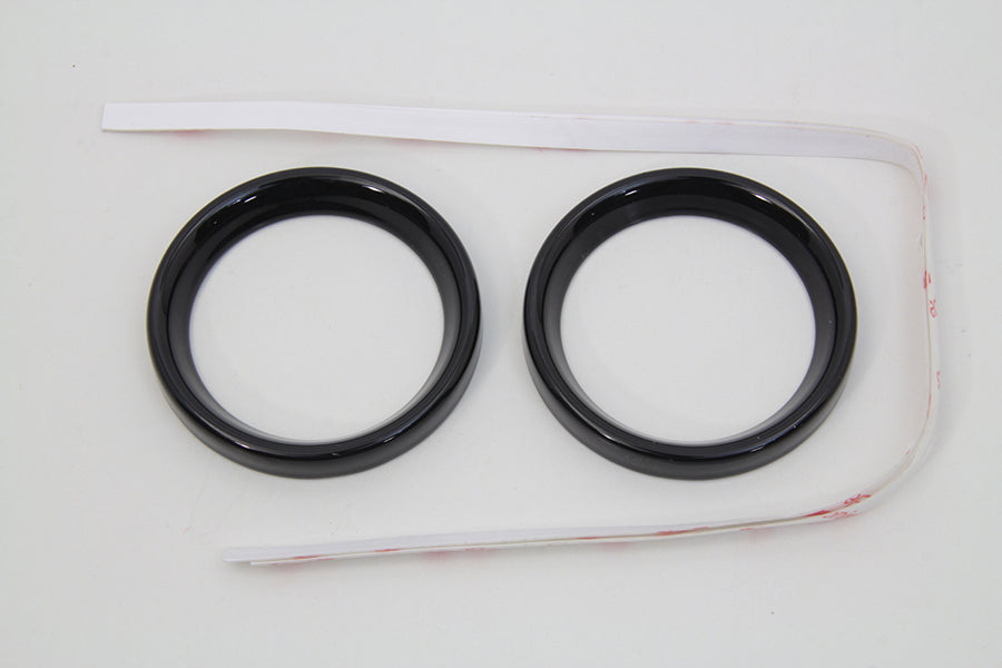 HARLEY 2 inch Gauge Bezel Cover Kit with a Black Finish Fits 1986-2013 FLH,   1986-2013 FLHX,   1986